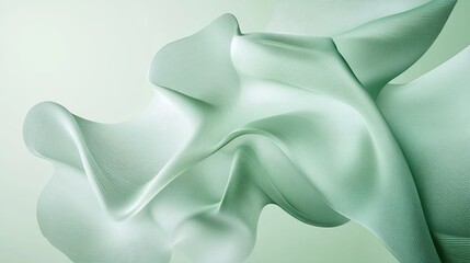 Abstract light green fabric flowing elegantly