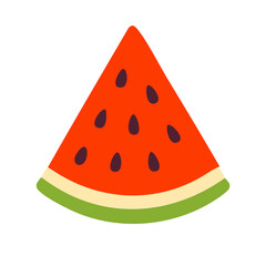 Watermelon triangle flat vector illustration on white background