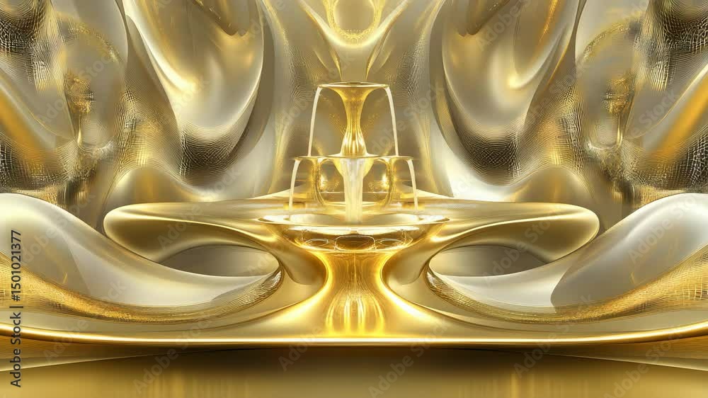 Wall mural elegant gold and white abstract background with smooth textures and artistic flowing patterns and sh