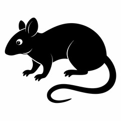 Mouse Silhouette Vector illustration transparent background.