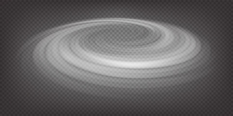 Air swirl effect. Rotating tornado in perspective distortion. Portal vortex. Fresh wind flow. Cyclone rotation. Smoke whirlpool. Vector illustration
