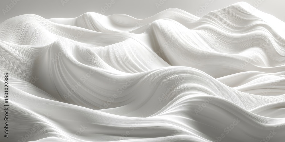 Poster delicate waves in monochrome an abstract background of fluid forms and soft gradients