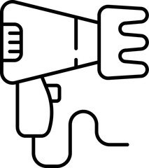 Minimalistic Icon of Hair Dryer for Graphics, Concept, Apps