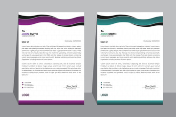 Clean corporate letterhead template design, Modern letterhead design template