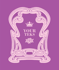 Art Nouveau plant swirl and botanical scroll ornate vector ornament illustration