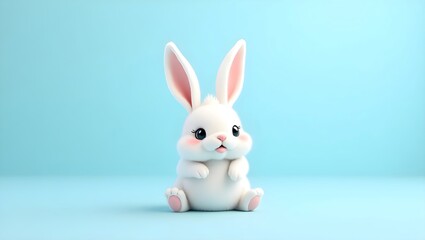 white rabbit on white background, white rabbit with red ribbon, 