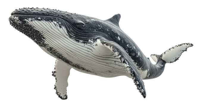 Humpback Whale Leaping on a Transparent PNG Image