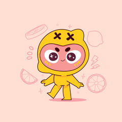 
Cute Lemon Character in Costume