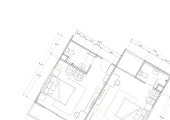 Floor plan designed building on the drawing.