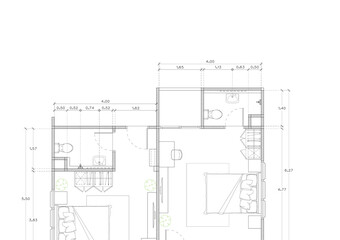 Floor plan designed building on the drawing.