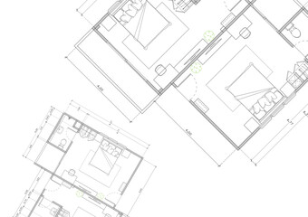 Floor plan designed building on the drawing.