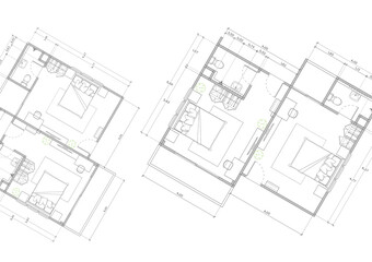 Floor plan designed building on the drawing.