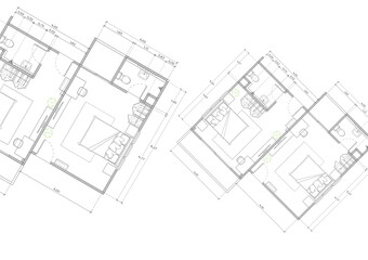 Floor plan designed building on the drawing.
