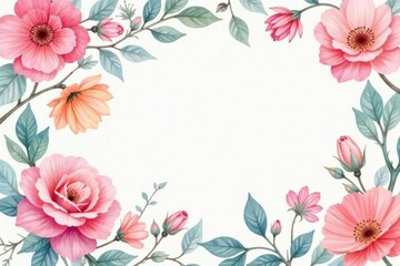 Delicate watercolor floral pattern, soft pastel shades , texture, art