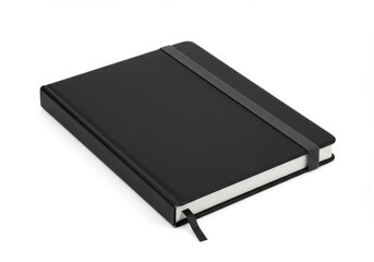 Black Notebook Closed with White Pages Isolated Photo