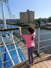 Russia, Kaliningrad - September 1, 2024: Buildings and architecture, Pregolya River. View on the Museum-Reserve "Museum of the World Ocean"