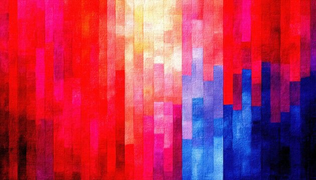 Abstracto de colores vibrantes, l&iacute;neas verticales, efecto pixelado