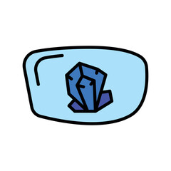 mineral glass color flat icon for digital and print projects.