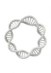 Obraz premium Circular DNA Helix Structure In White Isolated Background Conceptual 3D Render Illustration
