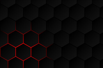 red hexagonal background