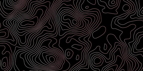 Abstract Topographic Contour Background. Modern Contour Pattern Background. Vector Map Lines. Topographic Flow map