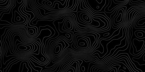 Abstract Topographic Contour Background. Modern Contour Pattern Background. Vector Map Lines. Topographic Flow map