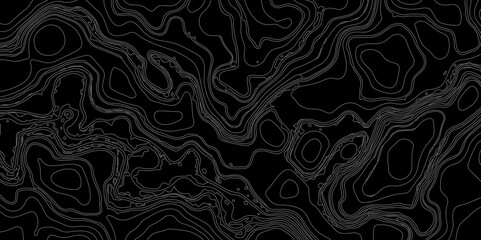 Abstract Topographic Contour Background. Modern Contour Pattern Background. Vector Map Lines. Topographic Flow map