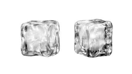 Obraz premium Ice cubes on white background