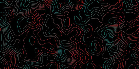 Abstract Topographic Contour Background. Modern Contour Pattern Background. Vector Map Lines. Topographic Flow map