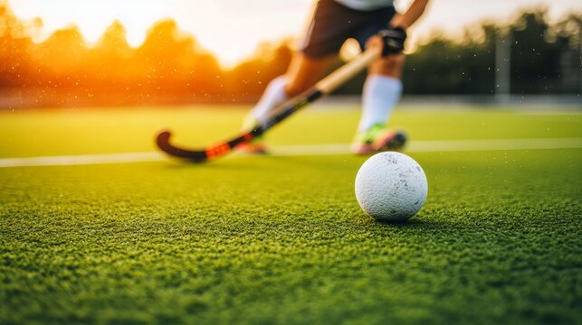 Field Hockey Player Dribbling with Precision and Control, Capturing the Spirit of the Sport