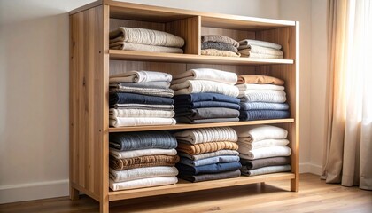 wardrobe with clothes