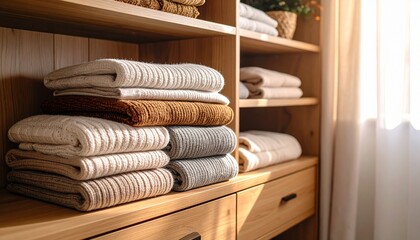 stack of towels in a bathroom