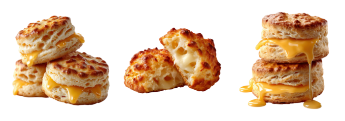 Cheese biscuit sandwich with melted cheese oozing out, delicious and warm snack