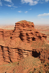 Beautiful landscape of Pingshan Hu Grand Canyon in summer, Zhangye City, Gansu Province in China