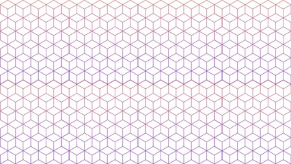 Isometric cube pattern with gradient from pink to purple on a white background