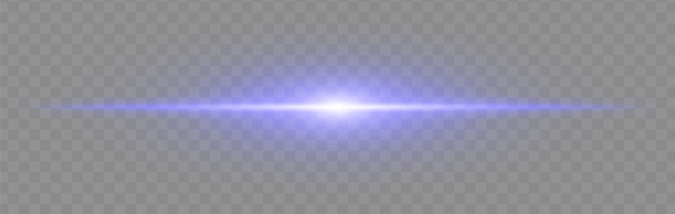 Blue flash burst. Bright horizontal ray on transparent background with wide glow, soft edges and tech effect. Perfect for energy, light, sci-fi, flash, electric theme.