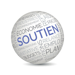French support concept sphere with economic aid and public funding keywords