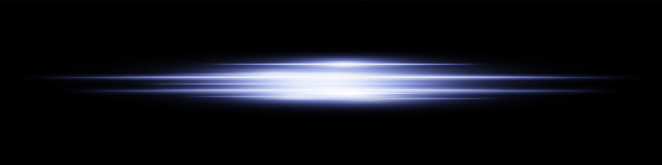 Blue energy beam. Bright horizontal streaks with layered glow and radiant effect on black background. Great for power, sci-fi, motion, tech, future design.