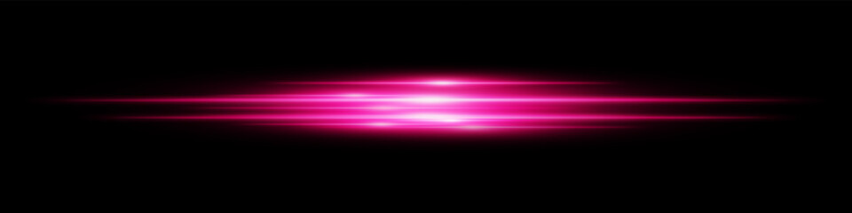 Purple energy beam. Bright horizontal streaks with layered glow and radiant effect on black background. Great for power, sci-fi, motion, tech, future design.
