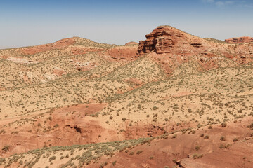 Beautiful landscape of Pingshan Hu Grand Canyon in summer, Zhangye City, Gansu Province in China