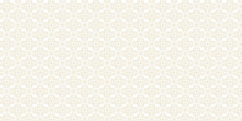 Elegant geometric golden pattern repeat seamless on white background for textile design purposes
