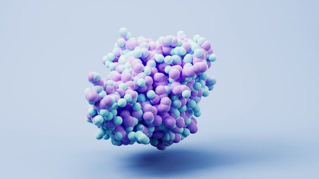 Biological organic protein structure, 3d rendering.