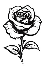 Rose drawing flower sketch.