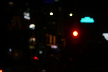 Fototapeta premium Blur photo for background. City lights at night.