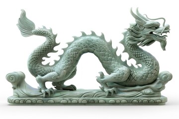 Obraz premium Jade chinese dragon jade statue accessories.