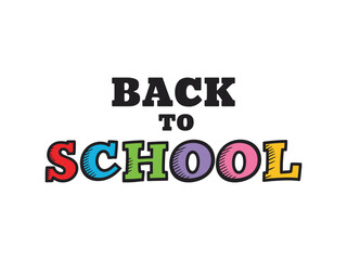 Colorful back to school text graphic design for educational or classroom announcements