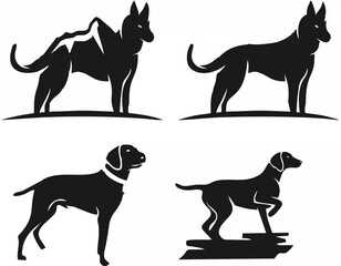 Silhouette animal dog logo de...