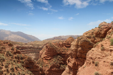 Beautiful landscape of Pingshan Hu Grand Canyon in summer, Zhangye City, Gansu Province in China