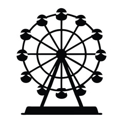 Ferry wheel  Silhouette Vector Style.