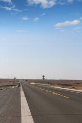 Gobi desert highway of Gansu Province in China